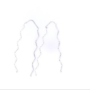 .925 Zigzag Threaders Earrings Sterling Silver Earring Threaders Silver Dangles